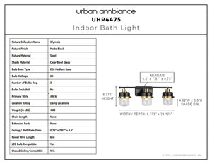 Urban Ambiance - Bath Light - UHP4475 Industrial Indoor Bath Light, 8 - 3/8''H x 6 - 3/8