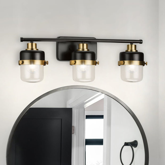 UHP4475 Industrial Indoor Bath Light, 8-3/8''H x 6-3/8"W x 24-1/8''D, Matte Black Finish, Olympia Collection