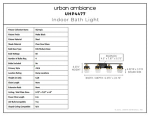 Urban Ambiance - Bath Light - UHP4477 Industrial Indoor Bath Light, 8 - 3/8''H x 6 - 3/8