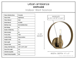Urban Ambiance - Wall Sconce - UHP4488 Posh Indoor Wall Sconce, 11 - 1/4''H x 3