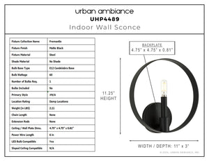 Urban Ambiance - Wall Sconce - UHP4489 Posh Indoor Wall Sconce, 11 - 1/4''H x 3
