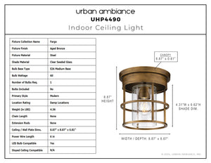 Urban Ambiance - Ceiling Light - UHP4490 Modern Indoor Ceiling Light, 8 - 7/8''H x 8 - 7/8