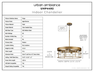 Urban Ambiance - Chandelier - UHP4492 Modern Indoor Chandelier, 9''H x 23 - 3/4