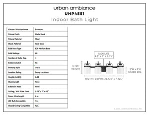 Urban Ambiance - Bath Light - UHP4551 Transitional Indoor Bath Light, 9 - 1/8''H x 7 - 1/8