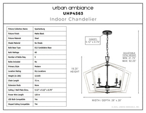 Urban Ambiance - Chandelier - UHP4563 Modern Indoor Chandelier, 19 - 1/4''H x 28