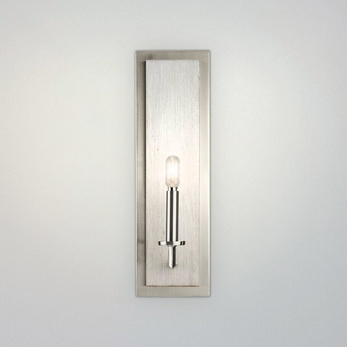UHP4570 Posh Indoor Wall Sconce, 18-1/8''H x 4-1/2"W x 5-1/2''D, Brushed Nickel Finish, Spartanburg Collection