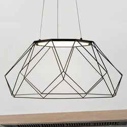 Urban Ambiance - Pendant - UHP4582 Minimalist Indoor Pendant, 12 - 5/16''H x 27 - 1/8"W x 27 - 1/8''D, Matte Black Finish, Herne Collection - 