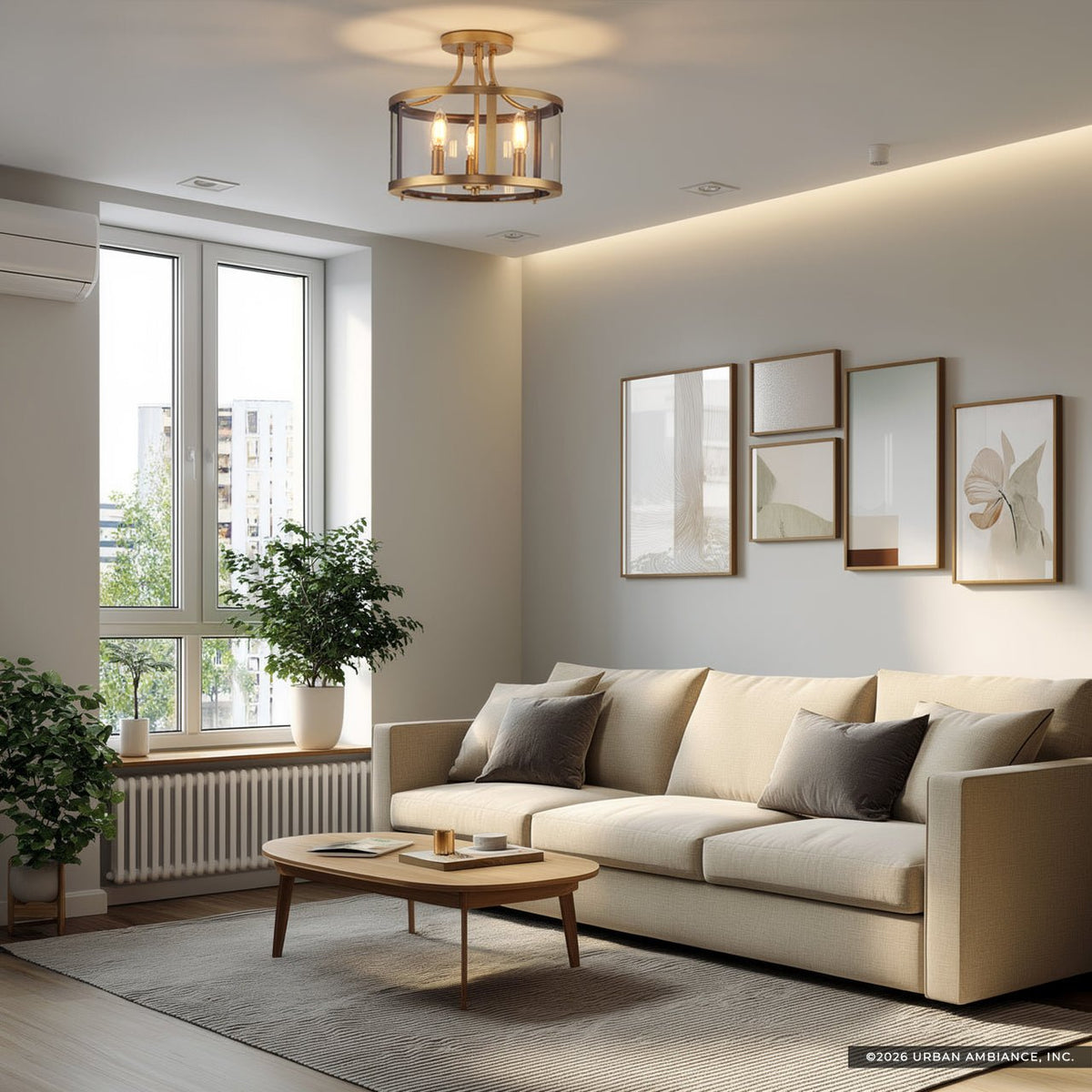 UHP4592 Modern Farmhouse Indoor Ceiling Light, 12-1/8''H x 13
