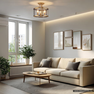 Urban Ambiance - Ceiling Light - UHP4592 Modern Farmhouse Indoor Ceiling Light, 12 - 1/8''H x 13