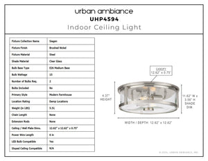 Urban Ambiance - Ceiling Light - UHP4594 Modern Farmhouse Indoor Ceiling Light, 4 - 3/8''H x 12 - 5/8