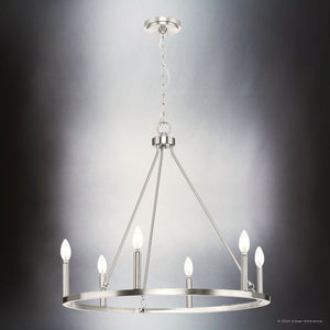 Urban Ambiance - Chandelier - UHP4600 Modern Farmhouse Indoor Chandelier, 24 - 7/8''H x 27 - 5/8
