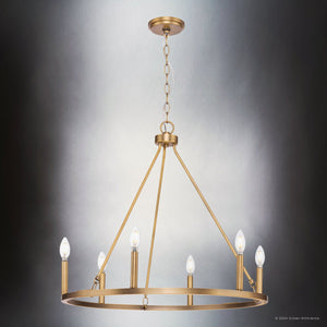 Urban Ambiance - Chandelier - UHP4601 Modern Farmhouse Indoor Chandelier, 24 - 7/8''H x 27 - 5/8