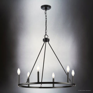 Urban Ambiance - Chandelier - UHP4602 Modern Farmhouse Indoor Chandelier, 24 - 7/8''H x 27 - 5/8