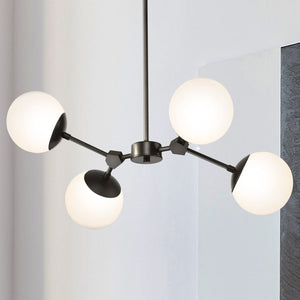 Urban Ambiance - Chandelier - UHP4622 Minimalist Indoor Chandelier, 12''H x 16 - 1/2"W x 26 - 1/4''D, Matte Black Finish, Cologne Collection -