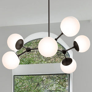 Urban Ambiance - Chandelier - UHP4625 Minimalist Indoor Chandelier, 12 - 1/2''H x 33 - 1/2"W x 33 - 1/2''D, Matte Black Finish, Cologne Collection -
