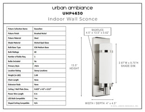 Urban Ambiance - Wall Sconce - UHP4630 Mid Century Modern Indoor Wall Sconce, 13 - 1/2''H x 4