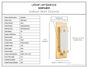 Urban Ambiance - Wall Sconce - UHP4631 Mid Century Modern Indoor Wall Sconce, 13 - 1/2''H x 4