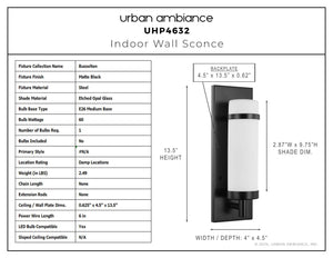 Urban Ambiance - Wall Sconce - UHP4632 Mid Century Modern Indoor Wall Sconce, 13 - 1/2''H x 4