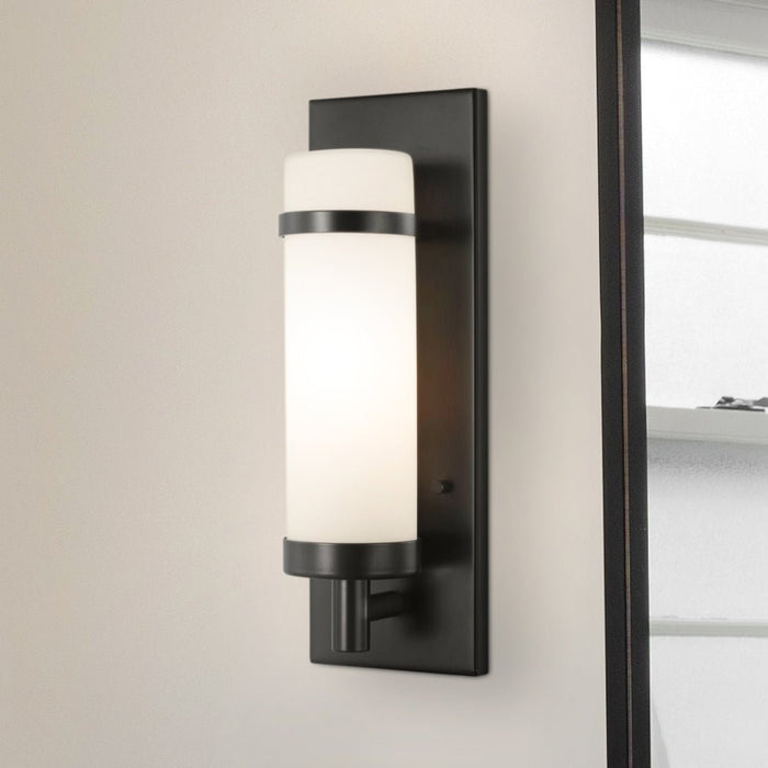 UHP4632 Mid Century Modern Indoor Wall Sconce, 13-1/2''H x 4"W x 4-1/2''D, Matte Black Finish, Busselton Collection