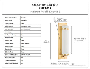 Urban Ambiance - Wall Sconce - UHP4634 Mid Century Modern Indoor Wall Sconce, 18''H x 4