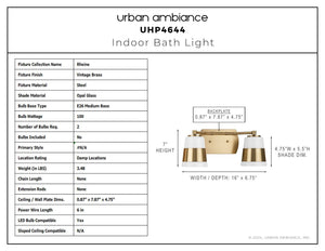 Urban Ambiance - Bath Light - UHP4644 Modern Indoor Bath Light, 7''H x 6 - 3/4