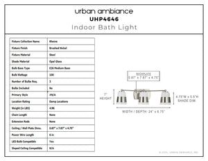 Urban Ambiance - Bath Light - UHP4646 Modern Indoor Bath Light, 7''H x 6 - 3/4