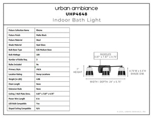 Urban Ambiance - Bath Light - UHP4648 Modern Indoor Bath Light, 7''H x 6 - 3/4