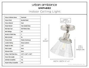 Urban Ambiance - Ceiling Light - UHP4662 Modern Farmhouse Indoor Ceiling Light, 10''H x 8