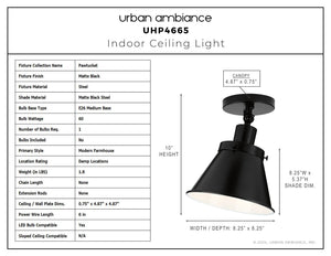 Urban Ambiance - Ceiling Light - UHP4665 Modern Farmhouse Indoor Ceiling Light, 10''H x 8 - 1/4