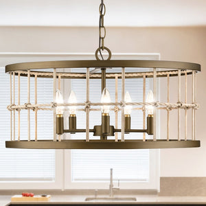 Urban Ambiance - Chandelier - UHP4691 Transitional Indoor Chandelier, 11 - 1/2''H x 22"W x 22''D, Aged Brass Finish, Prague Collection -