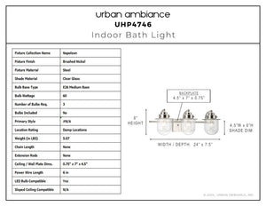 Urban Ambiance - Bath Light - UHP4746 Nautical Indoor Bath Light, 8''H x 7 - 1/2
