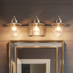 Urban Ambiance - Bath Light - UHP4746 Nautical Indoor Bath Light, 8''H x 7 - 1/2"W x 24''D, Brushed Nickel Finish, Napoleon Collection - 