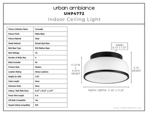 Urban Ambiance - Ceiling Light - UHP4772 Modern Indoor Ceiling Light, 5 - 1/8''H x 11 - 1/4