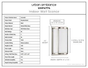 Urban Ambiance - Wall Sconce - UHP4774 Contemporary Indoor Wall Sconce, 12''H x 4