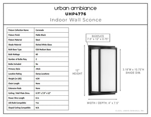 Urban Ambiance - Wall Sconce - UHP4776 Contemporary Indoor Wall Sconce, 12''H x 4