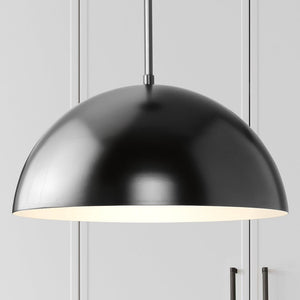 Urban Ambiance - Pendant - UHP4793 Mid - Century Modern Indoor Pendant, 8 - 5/8''H x 15 - 3/4"W x 15 - 3/4''D, Matte Black Finish, Singleton Collection -