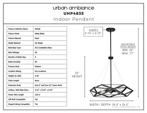 Urban Ambiance - Pendant - UHP4835 Modern Indoor Pendant, 22''H x 24 - 1/2