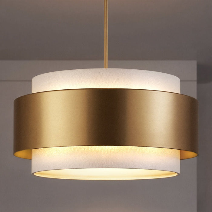 UHP4857 Modern Indoor Pendant, 9''H x 16"W x 16''D, Brushed Bronze Finish, Rochester Collection
