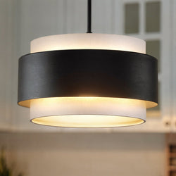 Urban Ambiance - Pendant Light - UHP4858 Modern Indoor Pendant, 9''H x 16"W x 16''D, Matte Black Finish, Rochester Collection - 