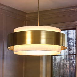 Urban Ambiance - Pendant Light - UHP4860 Modern Indoor Pendant, 9-5/8''H x 22"W x 22''D, Brushed Bronze Finish, Rochester Collection -