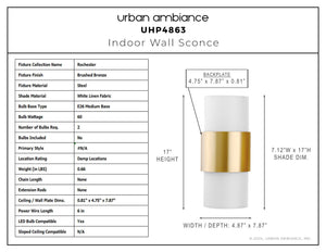 Urban Ambiance - Wall Sconce - UHP4863 Minimalist Indoor Wall Sconce, 17''H x 4 - 7/8