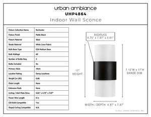 Urban Ambiance - Wall Sconce - UHP4864 Minimalist Indoor Wall Sconce, 17''H x 4 - 7/8