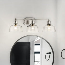 Urban Ambiance - Bath Light - UHP4876 Vintage Indoor Bath Light, 8''H x 9"W x 26 - 1/2''D, Brushed Nickel Finish, Lubbock Collection - 