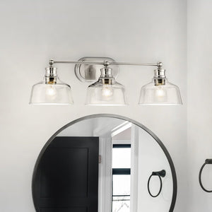Urban Ambiance - Bath Light - UHP4876 Vintage Indoor Bath Light, 8''H x 9"W x 26 - 1/2''D, Brushed Nickel Finish, Lubbock Collection - 