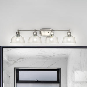 Urban Ambiance - Bath Light - UHP4879 Vintage Indoor Bath Light, 8''H x 9"W x 36''D, Brushed Nickel Finish, Lubbock Collection - 