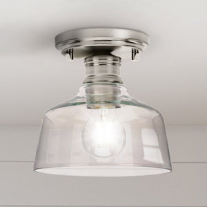 Urban Ambiance - Ceiling Light - UHP4882 Transitional Indoor Ceiling Light, 7''H x 7 - 5/8"W x 7 - 5/8''D, Brushed Nickel Finish, Lubbock Collection -