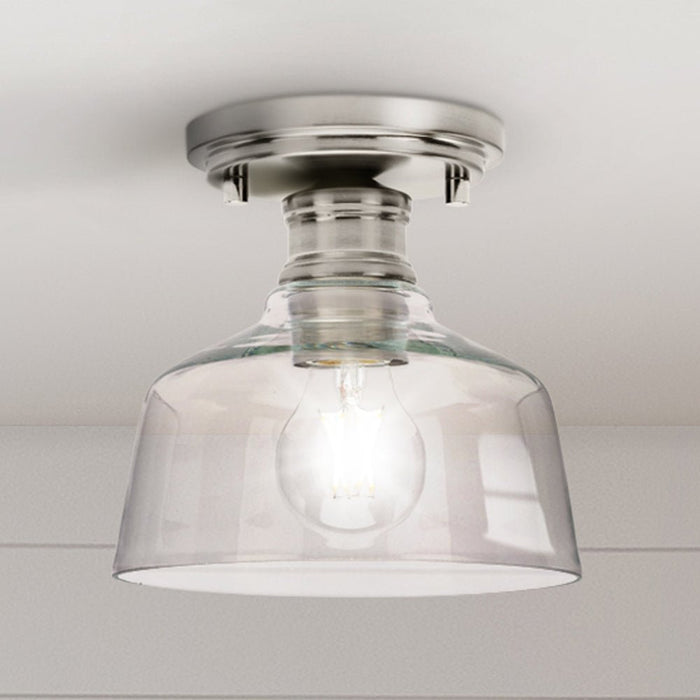 UHP4882 Transitional Indoor Ceiling Light, 7''H x 7-5/8"W x 7-5/8''D, Brushed Nickel Finish, Lubbock Collection