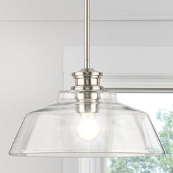 Urban Ambiance - Pendant - UHP4888 Transitional Indoor Pendant, 8 - 1/2''H x 14"W x 14''D, Brushed Nickel Finish, Lubbock Collection - 