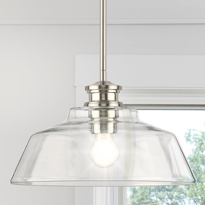 UHP4888 Transitional Indoor Pendant, 8-1/2''H x 14"W x 14''D, Brushed Nickel Finish, Lubbock Collection