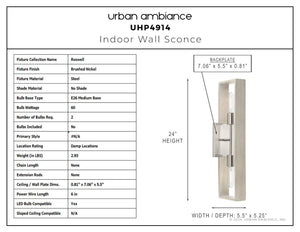 Urban Ambiance - Wall Sconce - UHP4914 Modern Indoor Wall Sconce, 5 - 1/2''H x 5 - 1/4